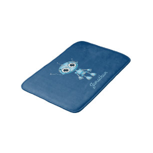 Tapis De Bain Cute Blue Robot Baby Boy Nursery Salle pour enfant