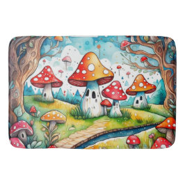 Tapis De Bain Cute champignons feuille cottage design