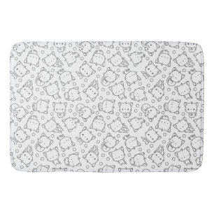 Tapis De Bain Cute chatons et pois noir et blanc