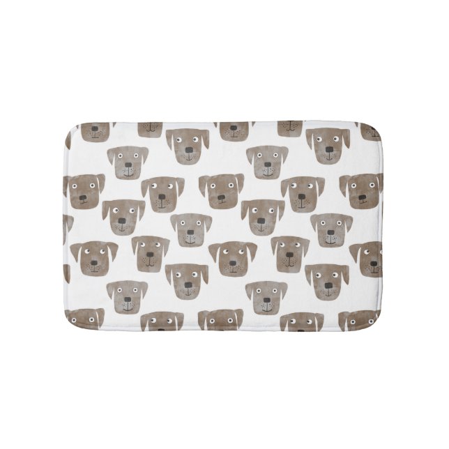Tapis De Bain Cute chocolat Labrador Retriever Chien Aquarelle (Devant)