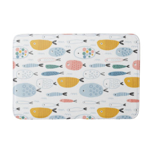 Tapis De Bain Cute Doodle École de Motif de poisson