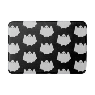 Tapis De Bain Cute Fantôme Halloween Motif noir et blanc