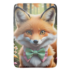 Tapis De Bain Cute Fox avec arc vert et rose