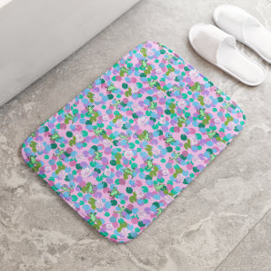 Tapis De Bain Cute grenouilles roses et vertes et Lily Pads Girl