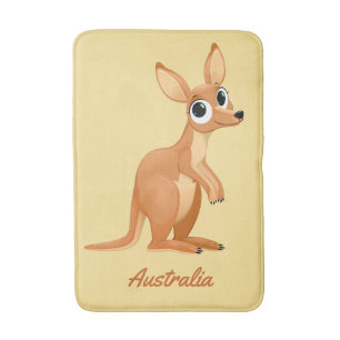 Tapis De Bain Cute Kangaroo nattes de bain texte personnalisé