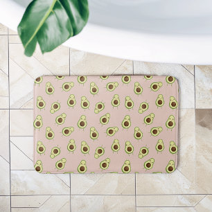 Tapis De Bain Cute Kawaii Smiling Motif Avocado
