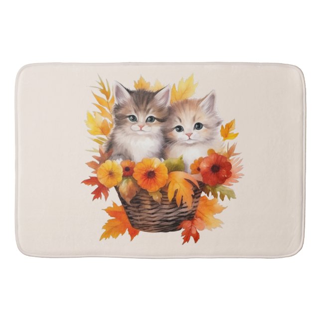 Tapis De Bain Cute Kittens chats personnalisés en panier (Devant)