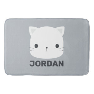 Tapis De Bain Cute Little Cat avec nom personnalisé