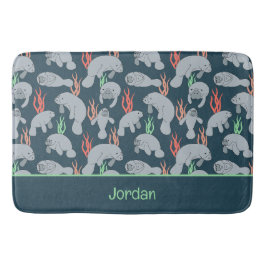 Tapis De Bain Cute Manatees Vie marine Animaux Motif