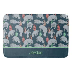 Tapis De Bain Cute Manatees Vie marine Animaux Motif