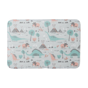 Tapis De Bain Cute Pastel Dinosaur Motif
