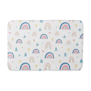 Tapis De Bain Cute Rainbows & Hearts Motif