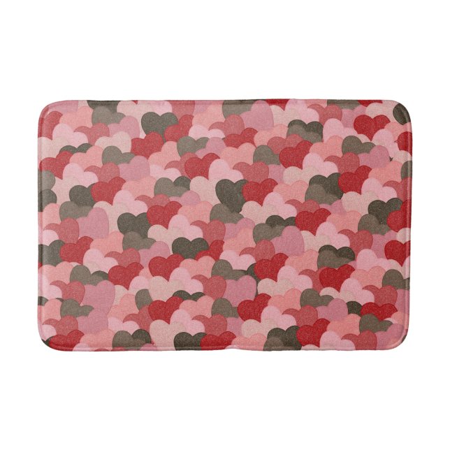Tapis De Bain Cute Rustic Valentines Jour Papier Coeurs Motif (Devant)