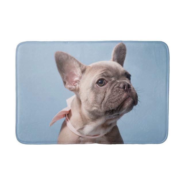 Tapis De Bain Cutest Baby Animals | French Bulldog Pink Bow (Devant)