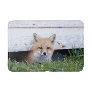 Tapis De Bain Cutest Baby Animals   Red Fox Kit Peeking