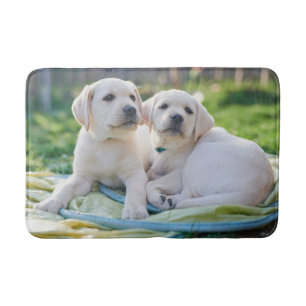 Tapis De Bain Cutest Baby Animals Yellow Labrador Retrievers