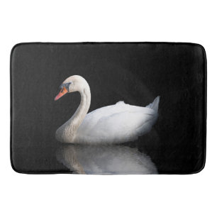 Tapis De Bain Cygne blanc sur noir