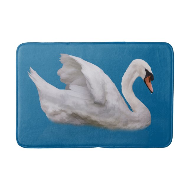 Tapis De Bain Cygne muet sur le bleu (Devant)