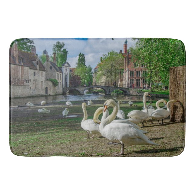 Tapis De Bain Cygnes blancs à Bruges (Devant)