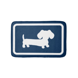 Tapis De Bain Dachshund Bain Mat Marine Blue Doxie Salle de bain