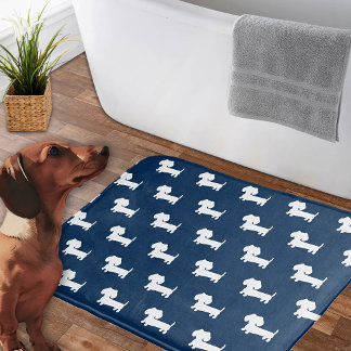 Tapis De Bain Dachshund Bain Mat Marine Blue Doxie Salle de bain