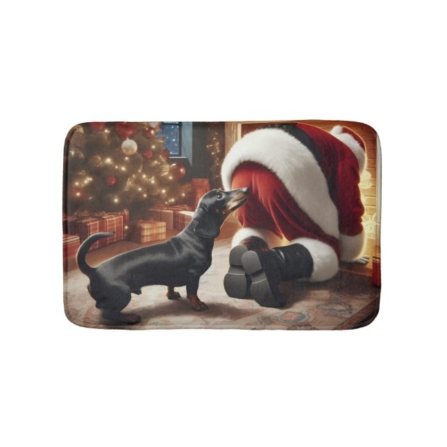 Tapis De Bain Dachshund et Père Noël  (Devant)