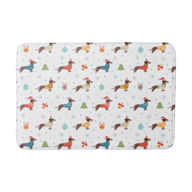 Tapis De Bain Dachshunds dans le Motif des pulls de Noël (Devant)