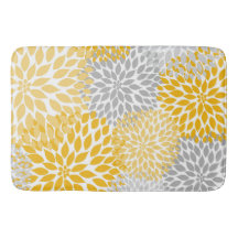 Dahlia Bouquet - moutarde jaune gris floral