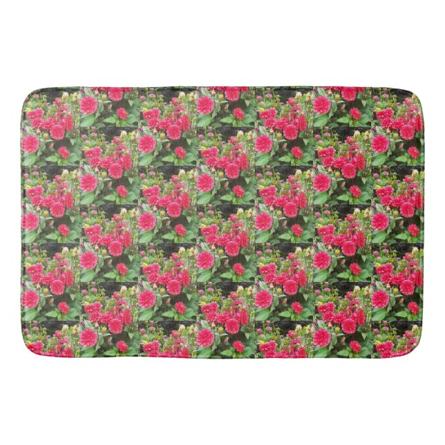 Tapis De Bain Dahlias rose profond (Devant)