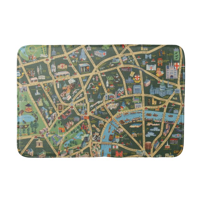 Tapis De Bain Daily Telegraph décrivent la carte de Londres (Devant)