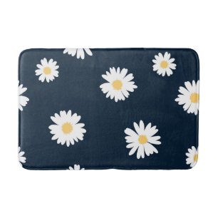 Tapis De Bain Daisy On Blue Motif