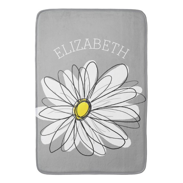 Tapis De Bain Daisy tendance avec gris et jaune (devant Vertical)