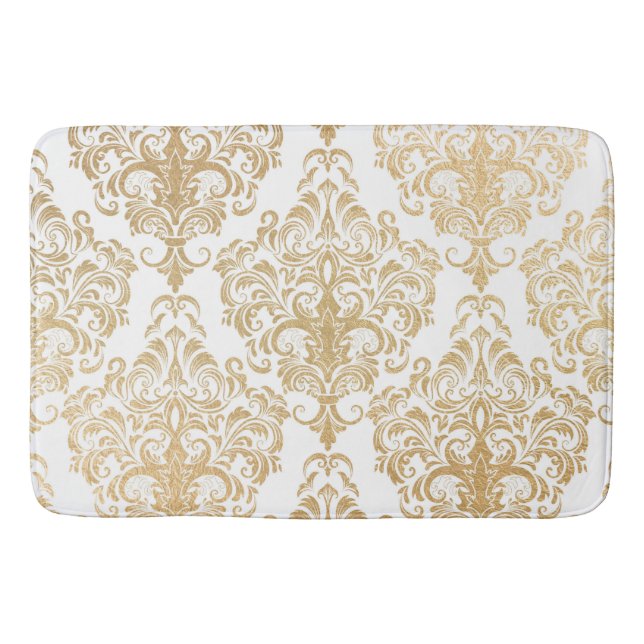 Tapis De Bain Damas de tourbillons d'or (Devant)