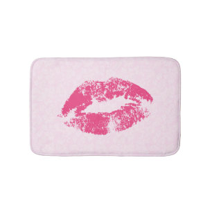 Tapis De Bain Damas et lèvres roses