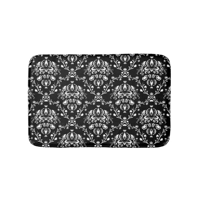 Tapis De Bain Damas noir et blanc (Devant)
