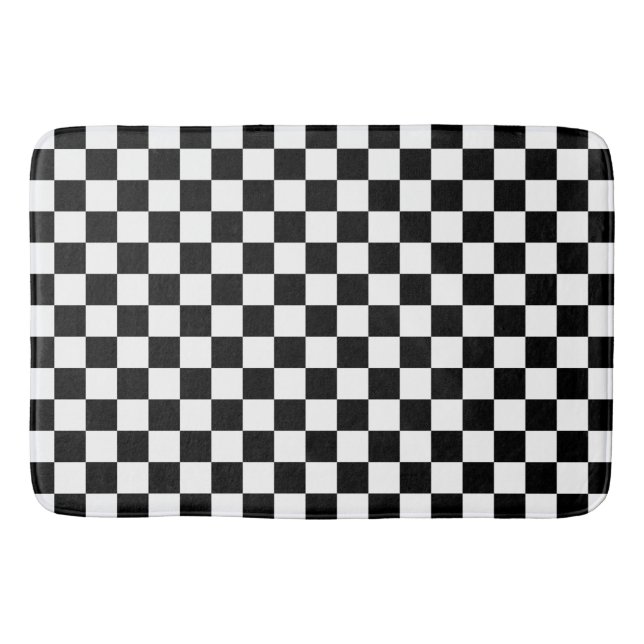 Tapis De Bain Damier noir et blanc (Devant)