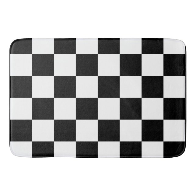Tapis De Bain Damier noir et blanc (Devant)
