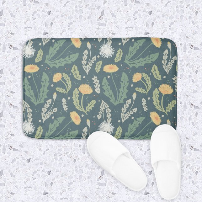 Tapis De Bain Dandelion Floral Weed Motif (Dandelions Pattern Bath Mat)