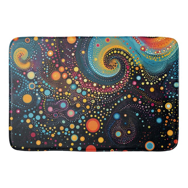 Tapis De Bain Danse cosmique : Pois dans l'art spatial (Devant)