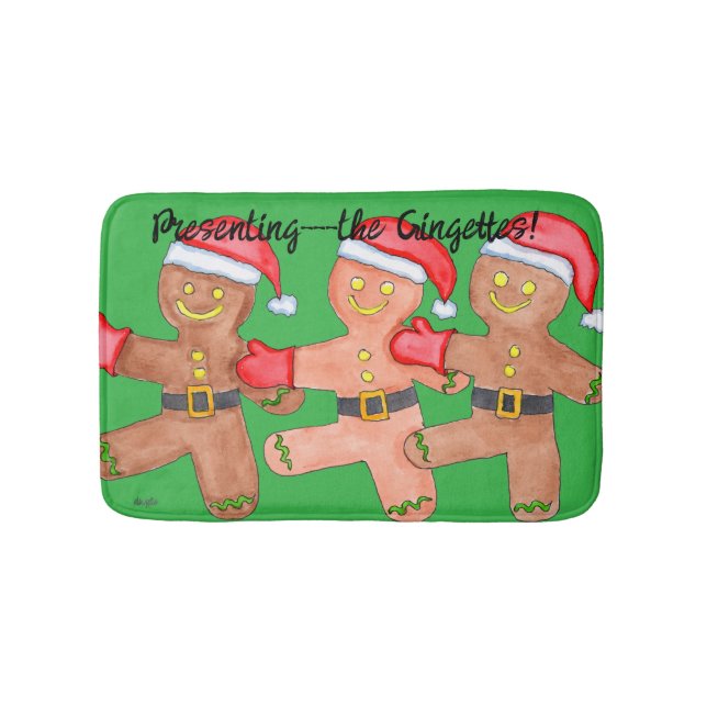 Tapis De Bain Danseurs de pain d'épice de Noël (Devant)