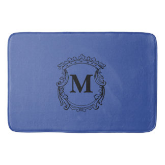 Tapis De Bain Dark Blue Custom Monogram Crest