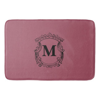 Tapis De Bain Dark Rose Custom Monogram Crest