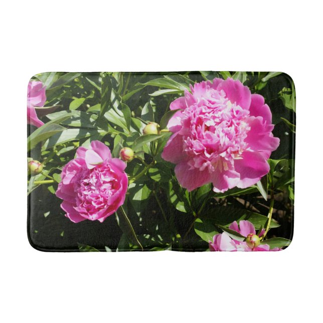 Tapis De Bain Dark rose peonies (Devant)