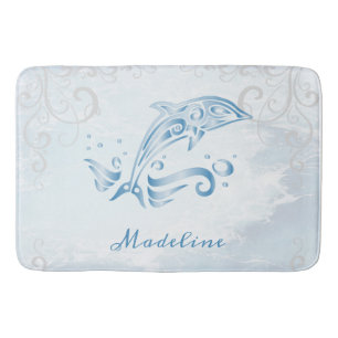 Tapis De Bain Dauphin Bleu Tapis Bain Personnalisé