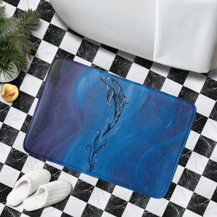 Tapis De Bain Dauphin tribal bleu