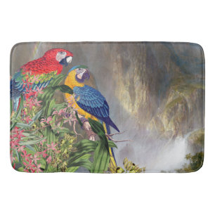 Tapis de bain de cascade de faune d'oiseaux de