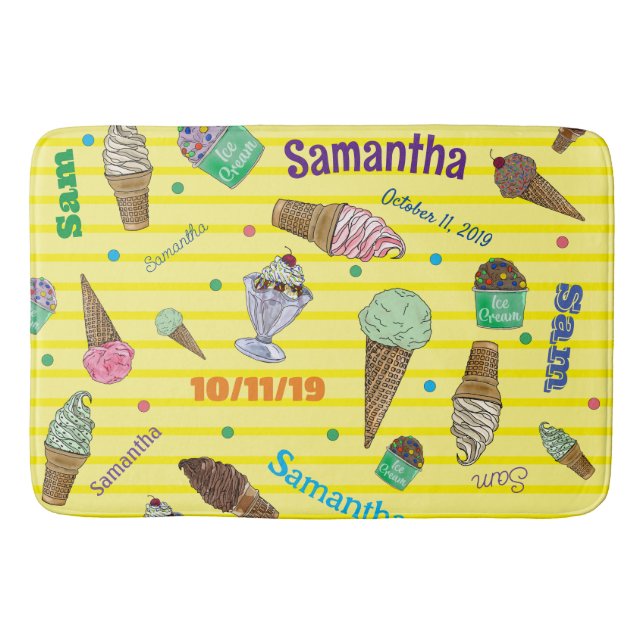 Tapis de bain de crème glacée personnalisé (Devant)