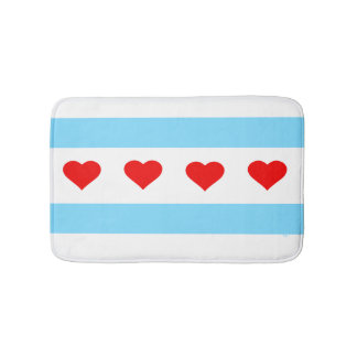 Tapis de bain de drapeau de coeur de Chicago