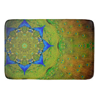 Tapis de bain de paon de kaléidoscope