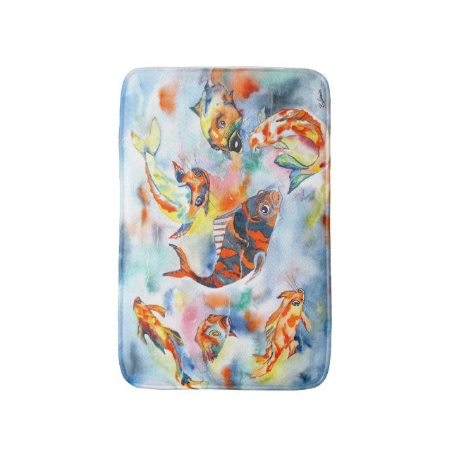 Tapis de bain de poissons de Koi (Devant (Vertical))